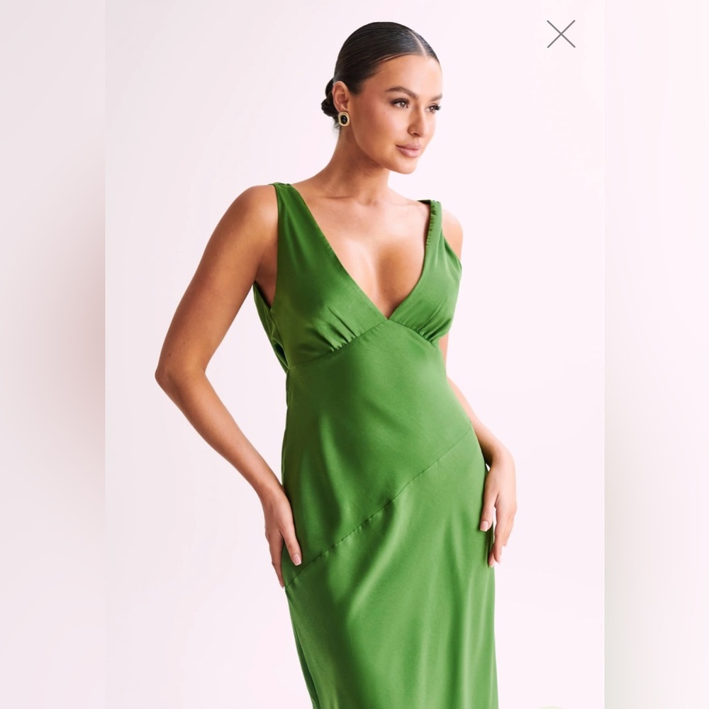 Meshki Nadia Emerald Green Maxi Dress Size Small (4)